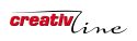 Logo von creativline mit rotem und schwarzem Schriftzug